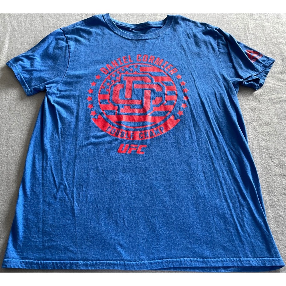 Reebok UFC Daniel Cormier Double Champ‎ T-Shirt Mens Large Blue MMA Graphic Tee